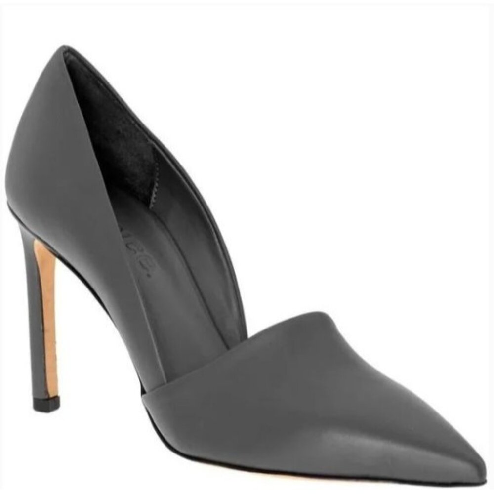 VINCE Cosette Pointed Toe d'Orsay Leather Pumps Gray Graphite 9M EUR 40‎ $350